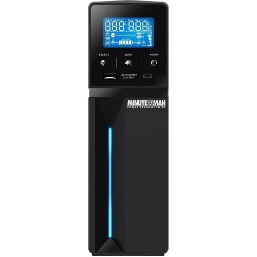 Minuteman ETR850LG Line-interactive Mini Tower UPS, 8-Outlet, 850VA, 510W