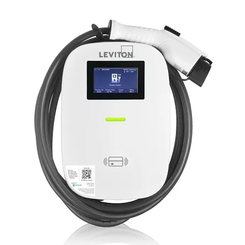 Leviton EV48S 48A Electric Vehicle Charging Station with Wi-Fi and LCD Screen