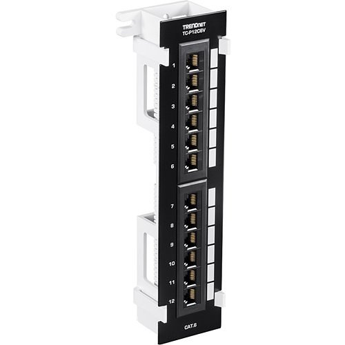 TRENDnet TC-P12C6V 12-Port CAT6 Unshielded Wall Mount Patch Panel with 89D Bracket