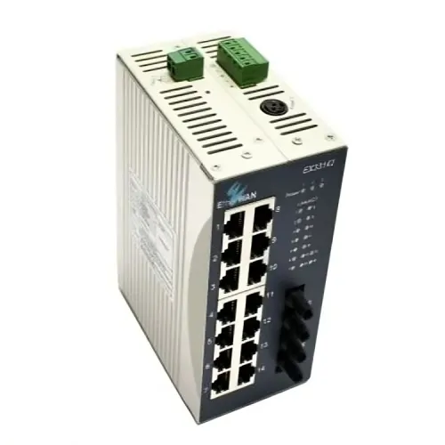 EtherWAN EX33142-20B Industrial Unmanaged 16-Port 10/100BASE Ethernet Switch