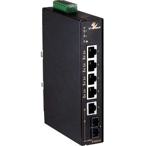 EtherWAN EX42315-V 6 Port Hardened Power Over Ethernet Plus Ethernet Switch, 10/100 Base