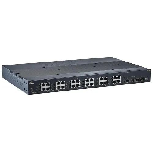 EtherWAN EX75964-0VTU Hardened Managed 28-Port Gigabit PoE Ethernet Switch, 24-Port 10/100/1000BASE-T(X) PoE, 4-Port 1G/10G SFP+