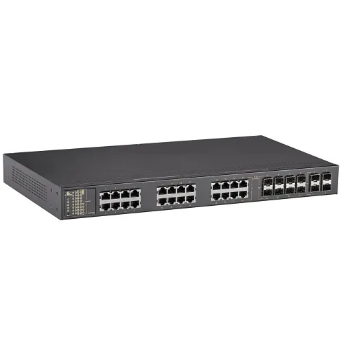 EtherWAN EX77964-8VB Hardened Managed 28-Port Gigabit Ethernet Switch, 16-Port 10/100/1000BASE-TX + 8-Port 100/1000BASE SFP Combo + 4-Port 1G/10G SFP+) 12-24VDC (Terminal Block)