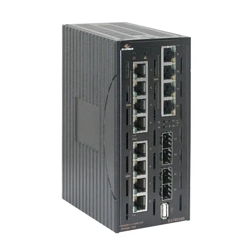 EtherWAN EX78934R-0VB EX78900R Series Hardened Managed 16-Port Gigabit PoE Ethernet Switch, 12 PoE Ports, 4 SFP, 240W
