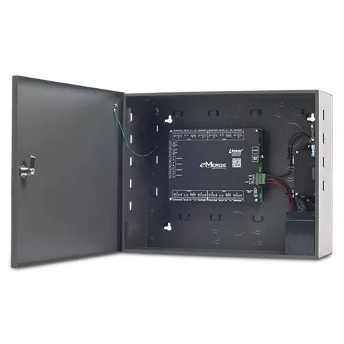 Linear EXN-2MP eMerge Elite E3 Series 2-Door Expansion Node in Metal Enclosure with Power Distribution Module, Includes Reader Ports, Inputs, Outputs, Integrated Tamper Switch, and Optional PoE