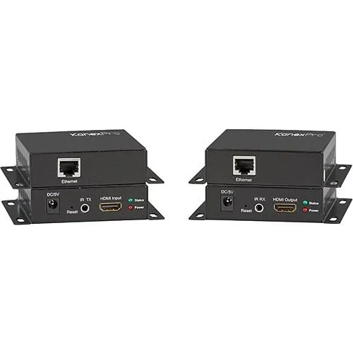 Kanex EXT-AVIP120M NetworkAV Extender Set, Full HD 1080p, 120m, Video Extender Transmitter/Receiver, Black