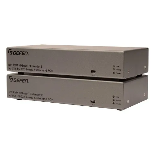 Gefen EXT-DVIKA-HBT2 DVI KVM HDBaseT 2.0 Extender with USB, RS-232, 2-Way Audio, and POH