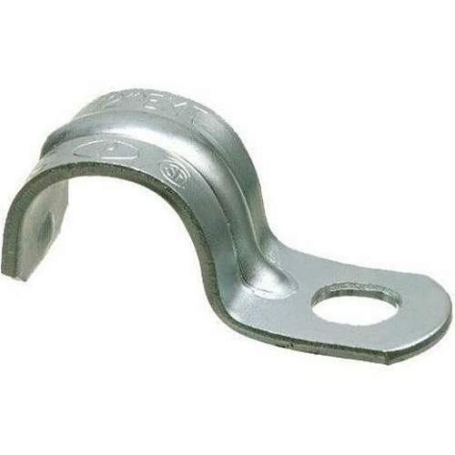 Arlington 371 3/4" 1-Hole Heavy-Duty EMT Steel Strap, Silver