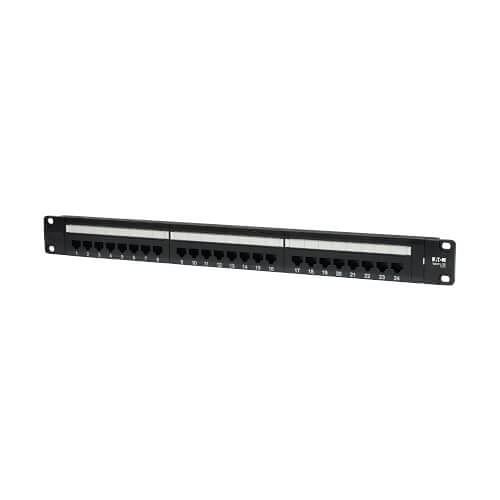 Eaton Tripp Lite N052-024 24-Port 1U Rack-Mount CAT5e 110 Patch Panel, 568B, RJ45 Ethernet, TAA