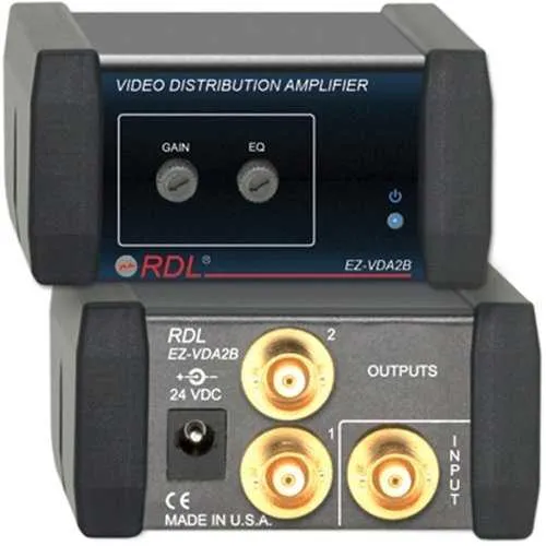 RDL EZ-VDA2B Video Distribution Amplifier, 1X2 BNC NTSC/PAL