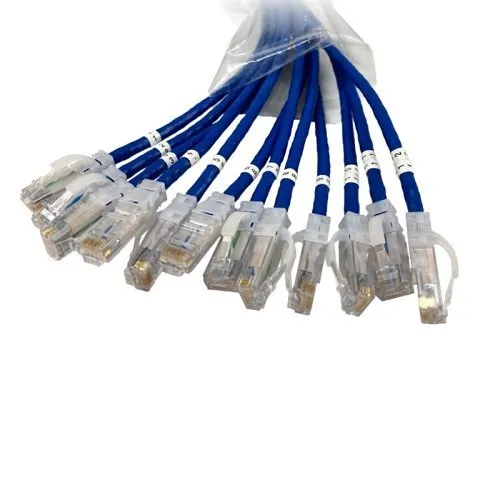 Ortronics EZFPM605Q12-06 CAT6 EZ Patch Flat Pack Clarity, 5' (1.52m), Blue, 12-Pack