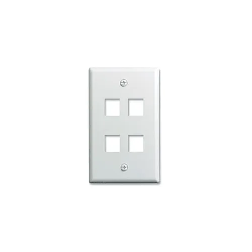 Pass & Seymour F3404WH 4-Socket Keystone Faceplate
