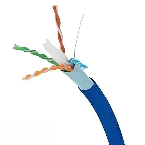 PureNet F6A650-004-RBL4 CAT6A 650 MHz FTP Cable, 4-Pair, Riser Rated, Blue