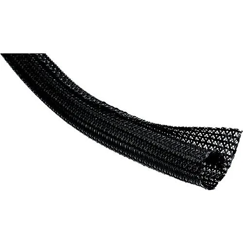 Techflex F6N1.50BK25 Flexo F6 1/2" Semi-Rigid Braided Sleeving, 25' Box B, Black