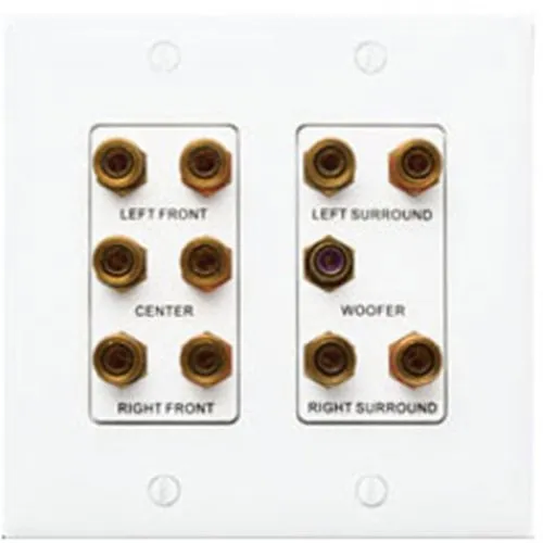 On-Q F9008WHV1 5.1 Home Theater Outlet Strap with Wall Plate, White