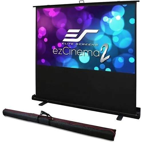 Elite Screens F95XWH2 ezCinema 2 Floor Pull-Up Projection Screen with MaxWhite 2, Black, 95"