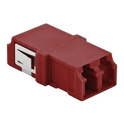 Hubbell FANLCDSC6R Fiber Optic Cable Connector, LC Duplex with Snap Mount, 6-Pack, Red