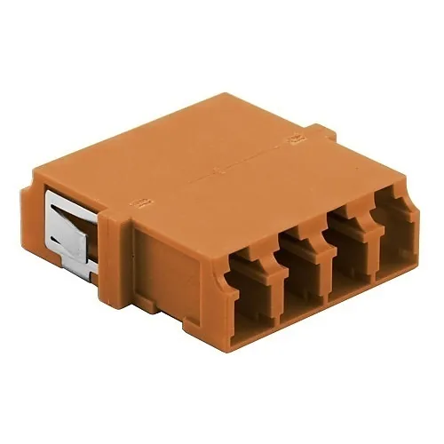 Hubbell FANLCQSC6OR Fiber Optic Cable Connector, LC Quad Snap Mount, Zirconium, Pack of 6