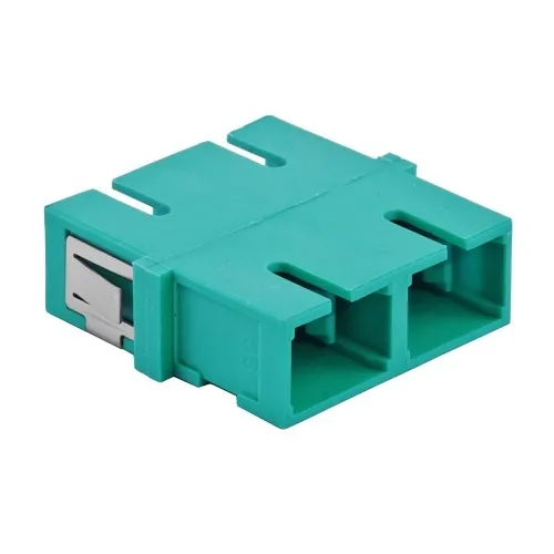 Hubbell FANSCDSC6AQ Snap-Fit Fiber Adapter, SC Duplex, 6-Pack, Aqua