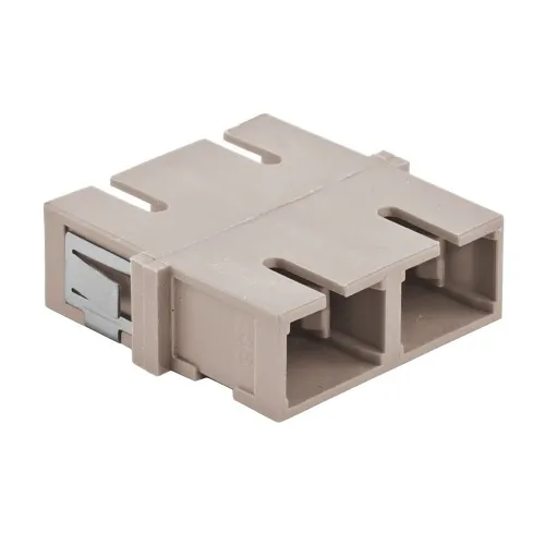 Hubbell FANSCDSC6BE Snap-Fit Fiber Adapter, SC Duplex, 6-Pack, Beige