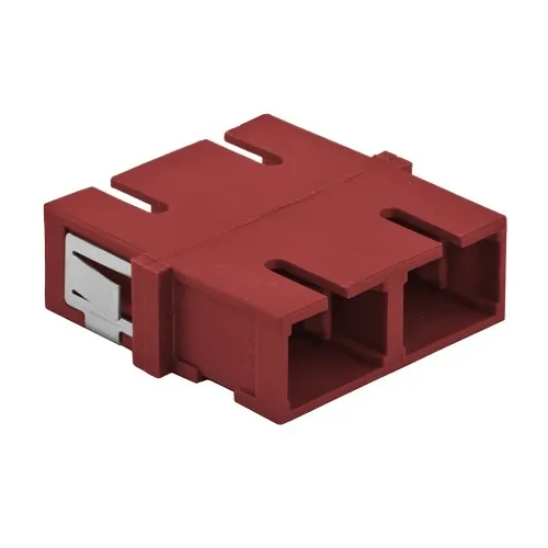 Hubbell FANSCDSC6R Fiber Optic Cable Connector, SC Duplex with Snap Mount, 6-Pack, Red