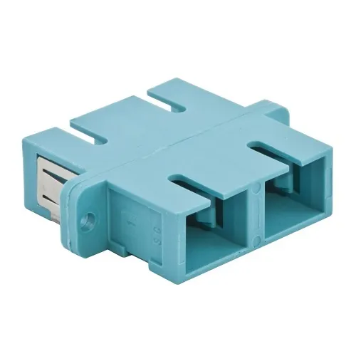 Hubbell FANSCDSS6AQ Screw Mount Fiber Adapter, SC Duplex, 6-Pack, Aqua