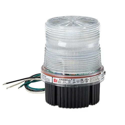 Federal Signal FB24ST-024C Fireball Supervised Strobe Warning Light, 24V DC, Clear