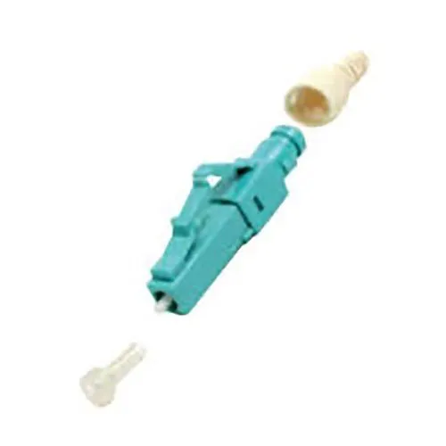 Siemon FC1-LB-LC5-9AQ LightBow LC Simplex OM3/OM4 Multimode Connector, 900μm, White Boot, Aqua