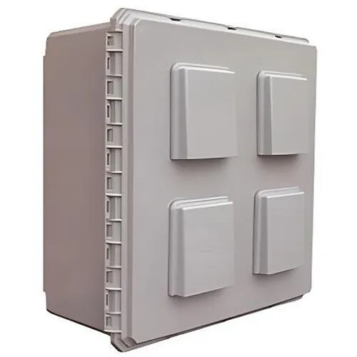 Mier BW-FC242410 FC Series Temperature Controlled Enclosure with (2) 115V Fans and Thermostat, 24"W x 24"H x 10"D, NEMA 3R, Non-Metallic