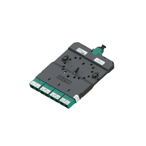 Belden FC3D04SD4F FX DCX Cassette, OM3, 4-Port SC Duplex to MPO-12 (Female) Base 8, Aqua