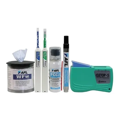 AFL FCP2-10-0900 Fiber Optic Cleaning Kit, with Duffle Bag, lncludes One-Clicks and Cleaning Solution