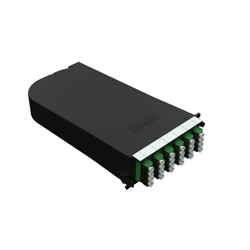 Belden FCSH12LAFS FX UHD Splice Cassette OS2 with LC/APC Duplex Connector, 12-Ports, Blue