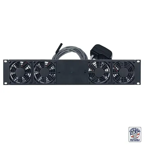 Lowell FDC4-2T Rack Panel with (4) Fans, Universal Input Voltage, Thermo-Probe, 2U RS