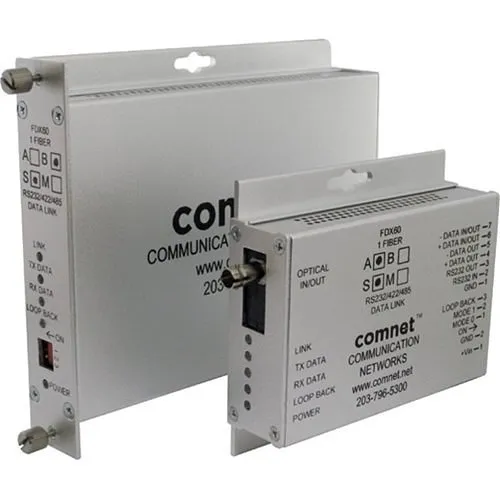 ComNet FDX60S1AM 2/4 Wire Bi-Directional Single-Mode Data Transceiver, 1-Fiber