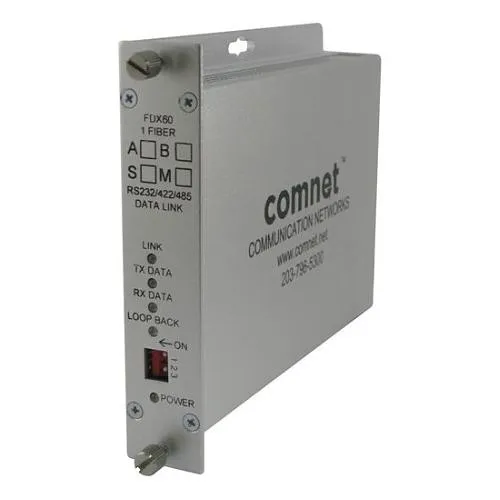 ComNet FDX60S1B RS232/422/485 2W and 4W Bi-directional Universal Data Transceiver, sm, Fiber