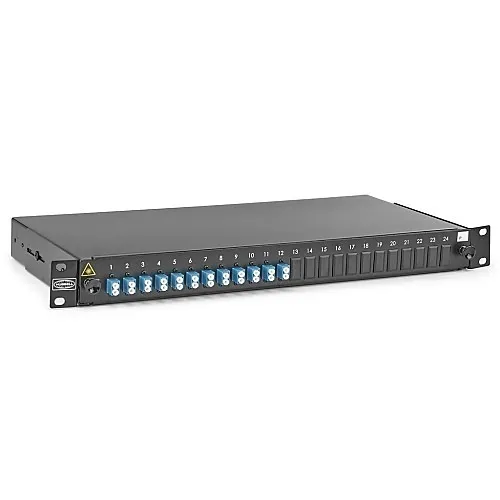 Hubbell FER24LCDSM FER Rack Mount Interconnect Enclosure, 1U, 12-LC Duplex, Blue