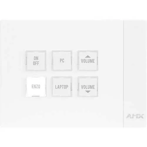 AMX FG2102-06P-W AMX Massio 6-Button ControlPad (US, UK, EU)