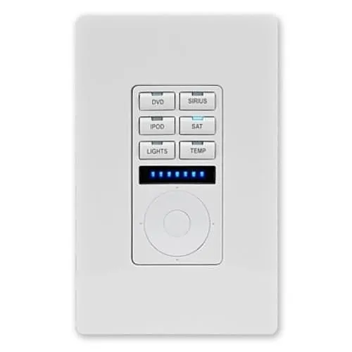 AMX FG5793-01-WH AMX MET-6NE Metreau 6-Button Ethernet Keypad with Navigation, White
