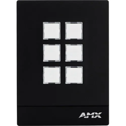 AMX FG5793-06P-BL 6-Button Massio Keypad, Portrait, Black