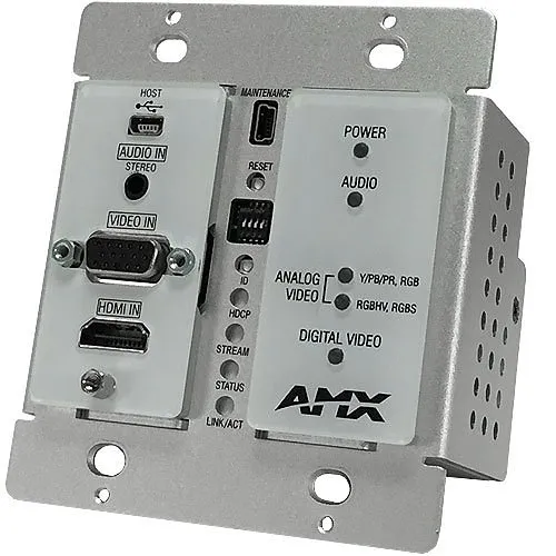 AMX FGN1115-WP-BL Decor Style Wallplate Encoder with KVM, Black