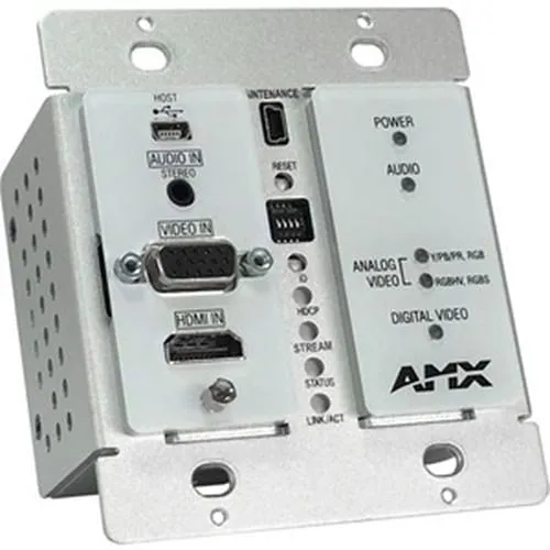 AMX NMX-ENC-N1115-WP-WH N1000 Series Wallplate Encoder, Minimal Proprietary Compression Video Over IP N1115 MPC Decor Style Wallplate Encoder with KVM, White