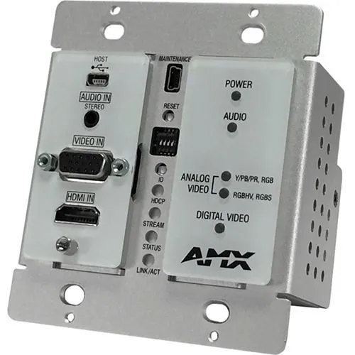 AMX NMX-ENC-N1115-WP-WH N1000 Series Wallplate Encoder, Minimal Proprietary Compression Video Over IP N1115 MPC Decor Style Wallplate Encoder with KVM, White