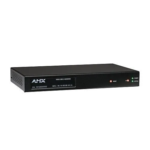 AMX FGN2222A-SA AMX NMX-DEC-N2222A N2000 Series Decoder with Ultra-Low Latency 1080p 60 Hz JPEG 2000 Digital Cinema Grade Video Over IP, HDMI, AES67 Support