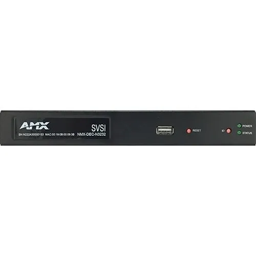 AMX FGN3232-SA AMX NMX-DEC-N3232 H.264 Compressed Video over IP Decoder, PoE, Sfp, HDMI, USB for Record