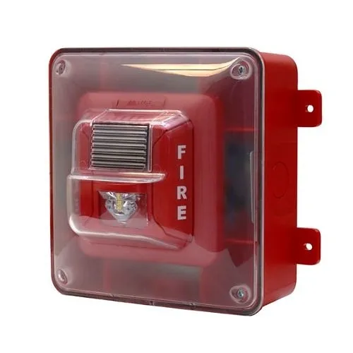 Secutron FH-400-RR-WP Weather Protected Wall / Ceiling Mount Horn with Device and Enclosure, Red