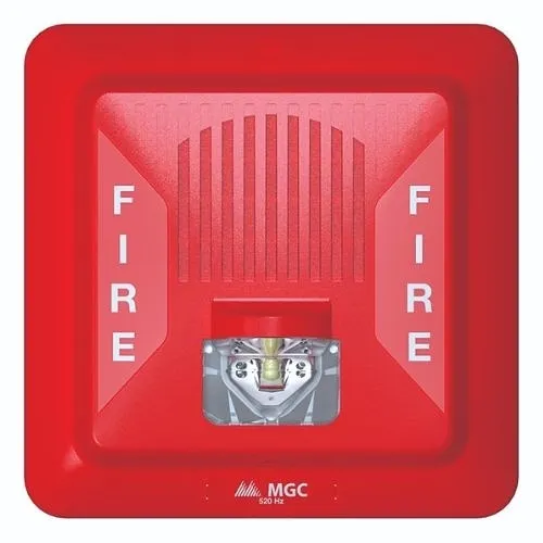 Secutron FHS-400-LF-RR Low Frequency Wall Mount Sounder Strobe, Red