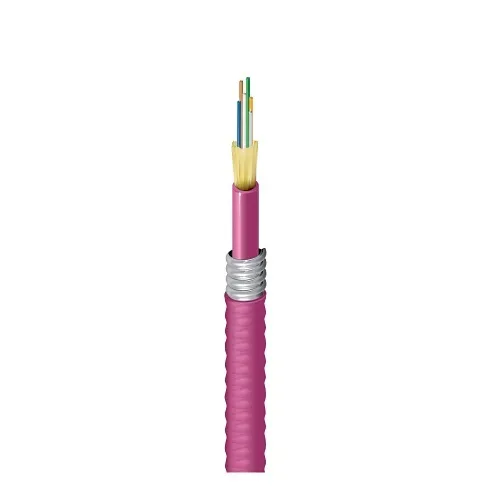 Belden FI4D006A9 FX Indoor OM4 Distribution Fiber Cable, 6 Fibers, Aluminum Interlocked Armor, 0.44", Erika Violet