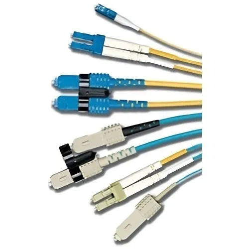 Siemon FJ2-LCLC5L-02AQ XGLO LC to LC Duplex Jumper, OM3, 300 50/125Mu Multimode, 2m, Aqua