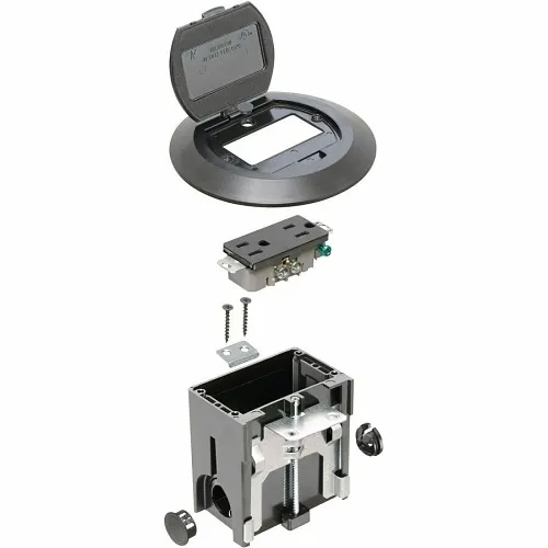 Arlington FLBAFR101BL Round Floor Box, Black