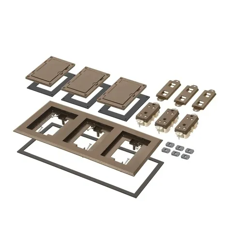 Arlington FLBC8530BR 3-Gang Floor Electrical Back Box, Brown
